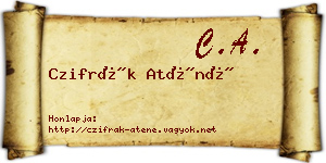 Czifrák Aténé névjegykártya